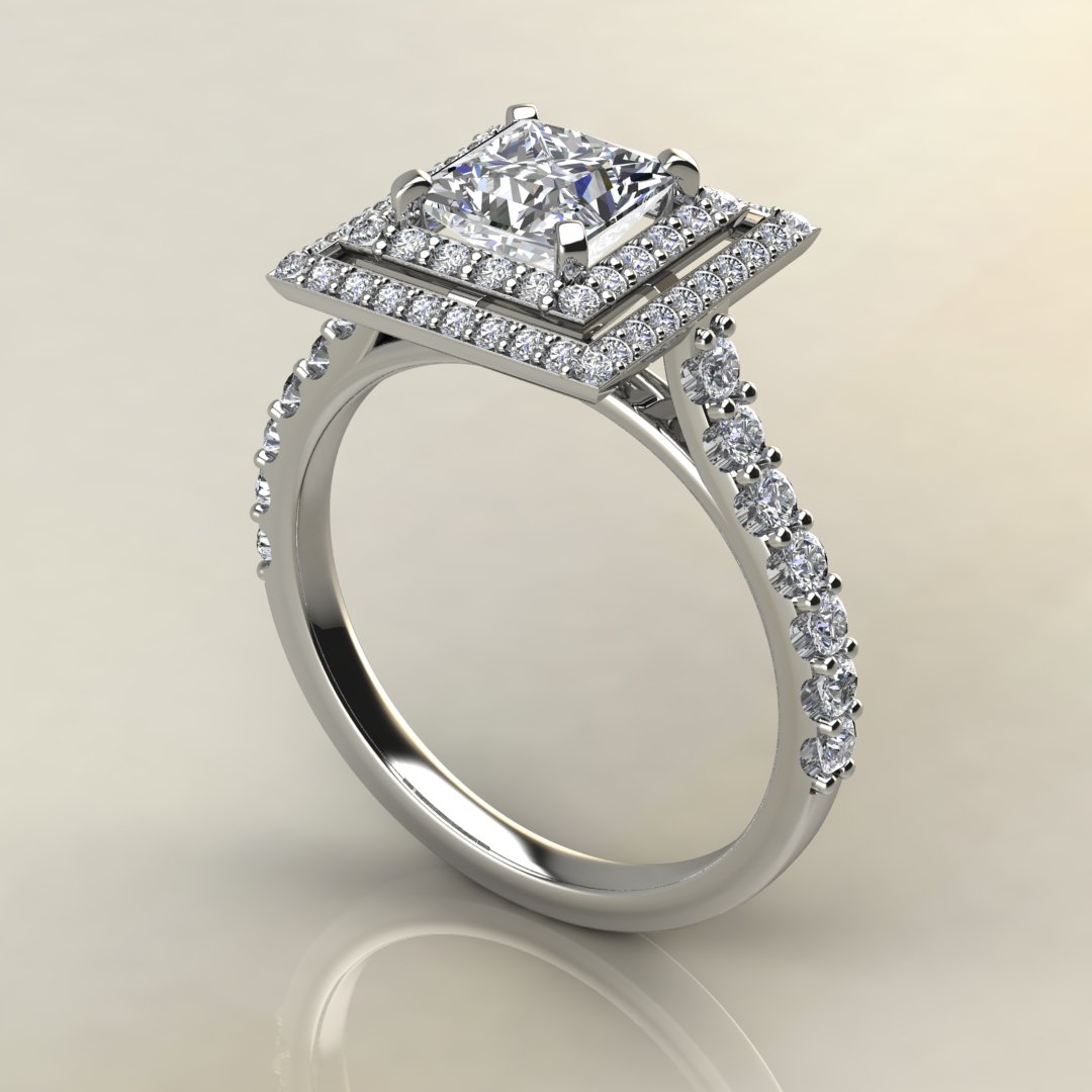 Double halo square hot sale cut ring