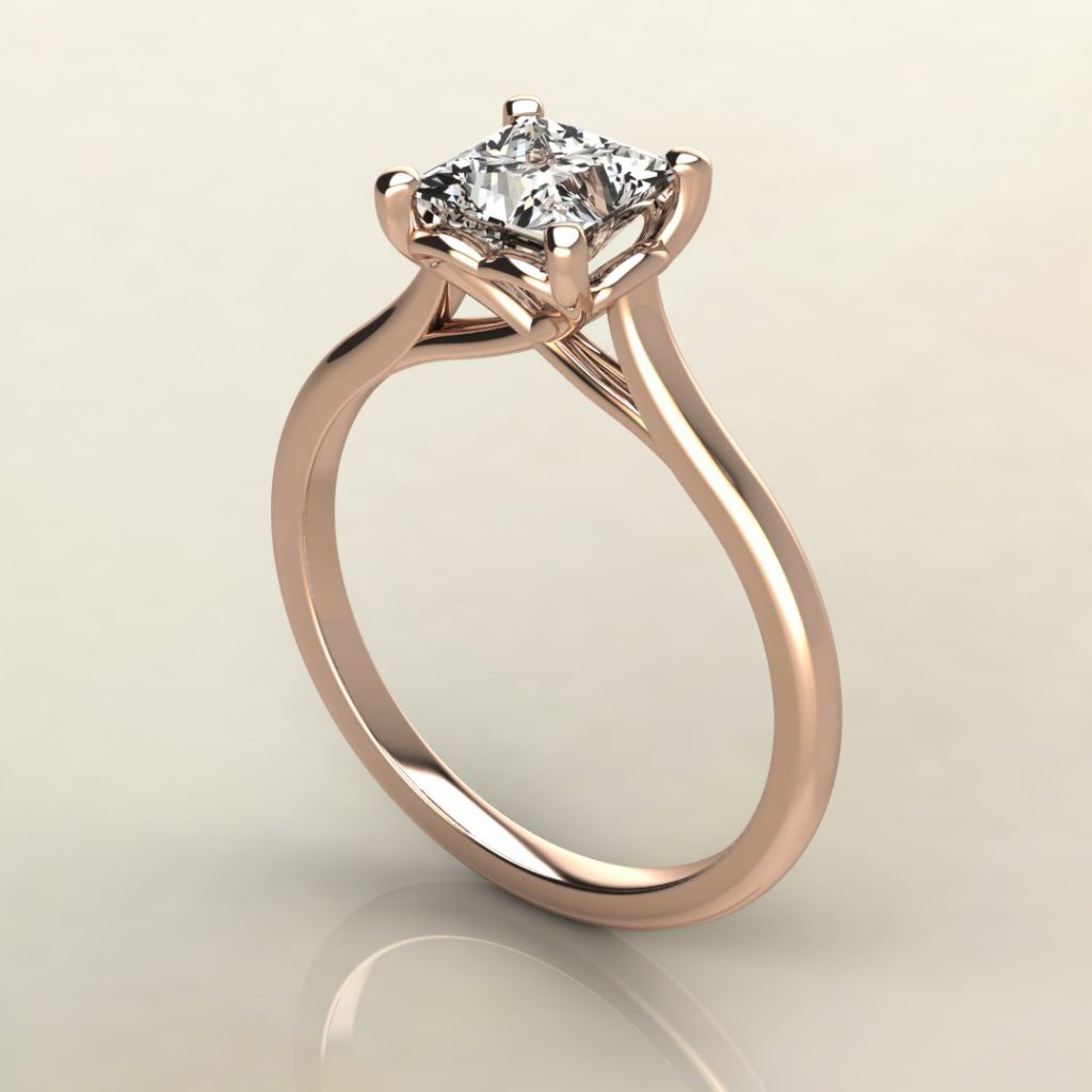 Moissanite Princess Cut Solitaire Heart Prong Engagement Ring - Yalish ...