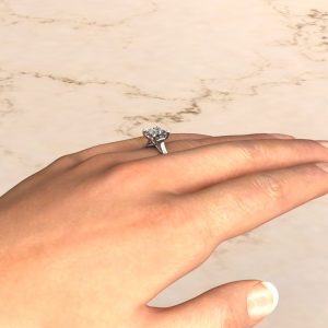 PS001 white gold Princess Cut Solitaire Heart Prong Engagement Ring by Yalish DIamonds (5)