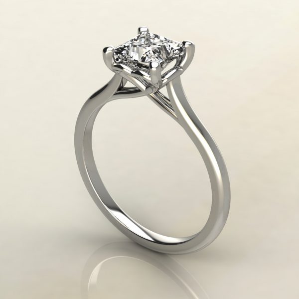 PS001 white gold Princess Cut Solitaire Heart Prong Engagement Ring by Yalish DIamonds