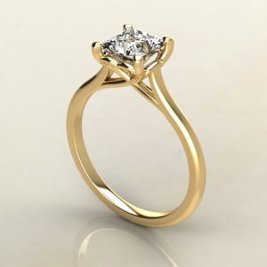 PS001 yellow gold Princess Cut Solitaire Heart Prong Engagement Ring by Yalish DIamonds