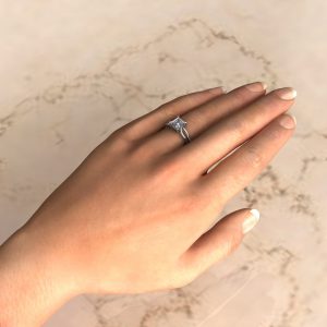Double Split Shank Princess Cut Solitaire Moissanite Engagement Ring