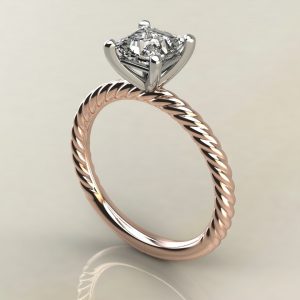 Twisted Moissanite Princess Cut Solitaire Engagement Ring