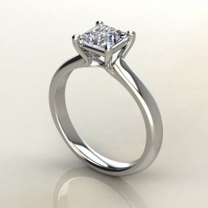 Small Cathedral Princess Cut Solitaire Moissanite Engagement Ring