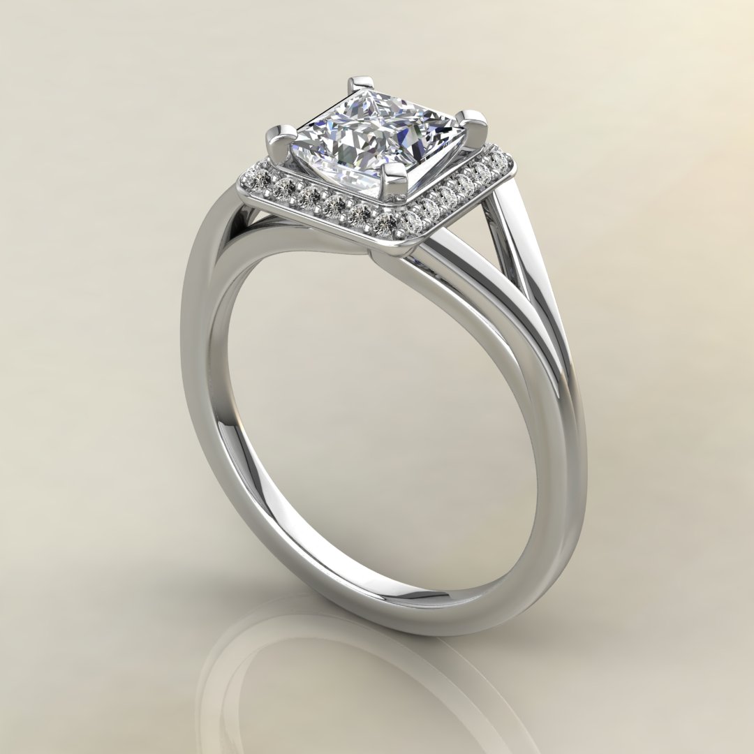 Split shank halo on sale princess cut engagement rings