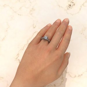 Vintage Princess Cut Moissanite Engagement Ring