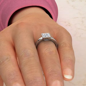 Basel Princess Cut Solitaire Moissanite Engagement Ring