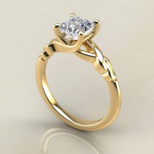 PS029 Yellow Gold Ivy Solitaire Princess Cut Engagement Ring