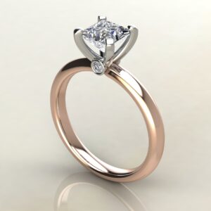 PS044 Rose Gold Peekaboo Solitaire Princess Cut Engagement Ring