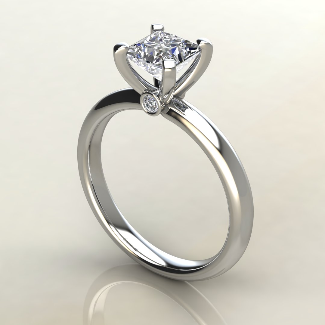 Peekaboo Solitaire Princess Cut Moissanite Engagement Ring - Yalish ...