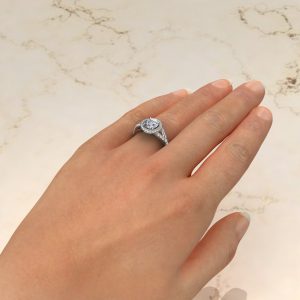 Split Shank Halo Lab Created Diamond Round Cut Engagement Ring