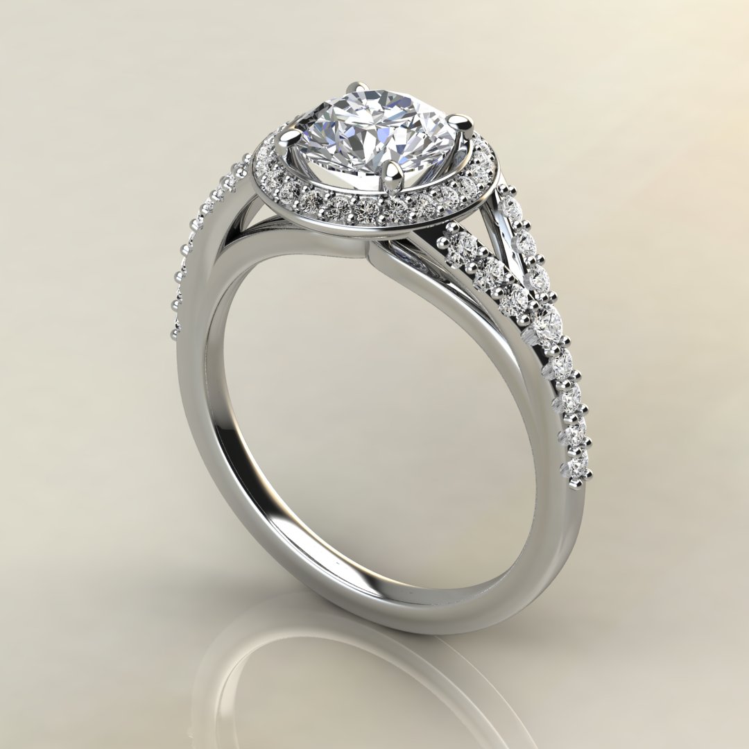 Split Shank Halo Lab Created Diamond Round Cut Engagement Ring - Yalish ...