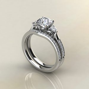 Lab Created Diamond Vintage 3 Stone Round Cut Engagement Ring