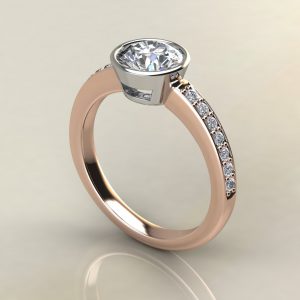 R020 Rose Gold Basel Round Cut Engagement Ring