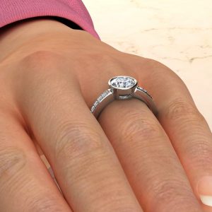Basel Round Cut Lab Created Diamonds Engagement Ring