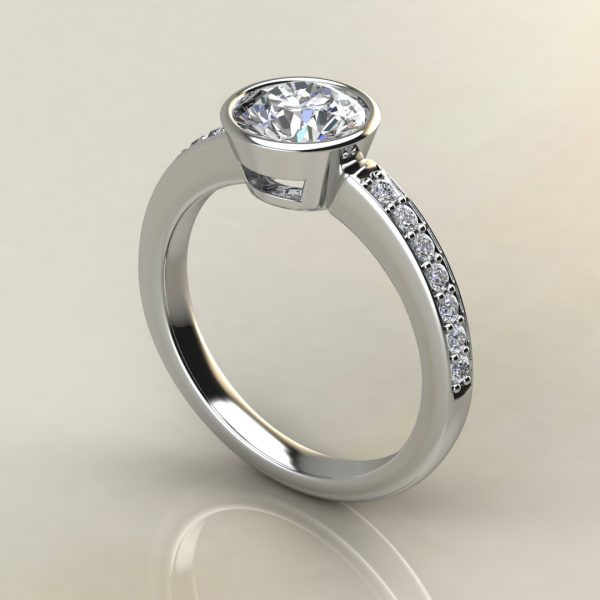 R020 White Gold Basel Round Cut Engagement Ring