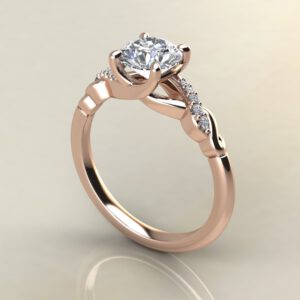 R029 Rose Gold Ivy Round Cut Engagement Ring