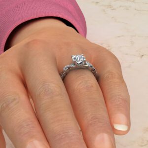 Ivy Round Cut Moissanite Engagement Ring