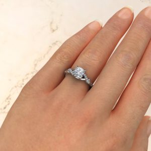 Ivy Round Cut Lab Created Diamond Engagement Ring