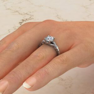 Ivy Round Cut Moissanite Engagement Ring