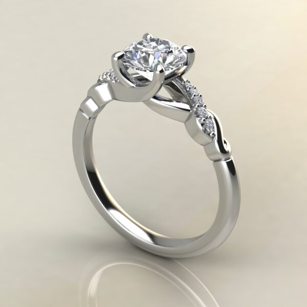 R029 White Gold Ivy Round Cut Engagement Ring