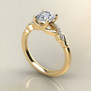 R029 Yellow Gold Ivy Round Cut Engagement Ring