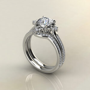 Vintage Halo Round Cut Cathedral Lab Created Diamond Engagement Ring