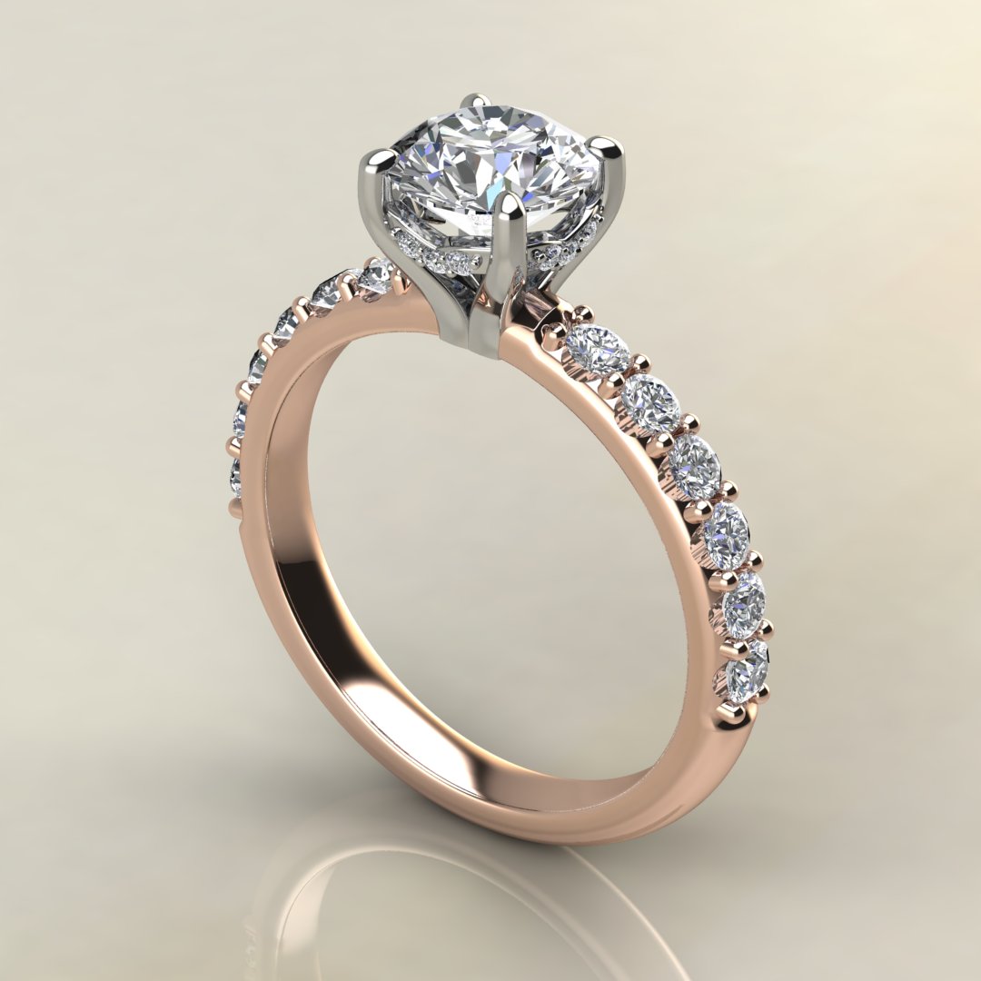 Hidden Halo Round Cut Swarovski Engagement Ring - Yalish Diamonds