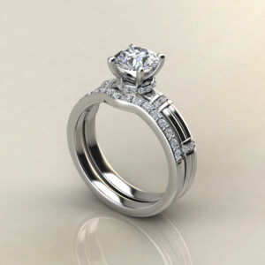 Two-Shank Wraps Style Round Cut Moissanite Engagement Ring