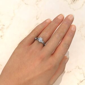 Two-Shank Wraps Style Round Cut Moissanite Engagement Ring