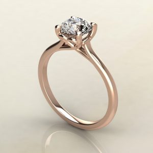 Moissanite Round Cut Solitaire Heart Prong Engagement Ring