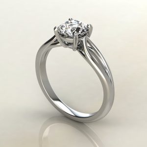 Double Split Shank Round Cut Solitaire Lab Created Diamond Engagement Ring