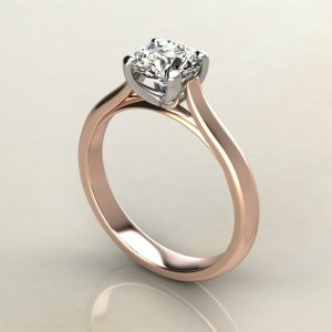 RS006 Rose Gold Tall Cathedral Round Cut Solitaire Engagement Ring