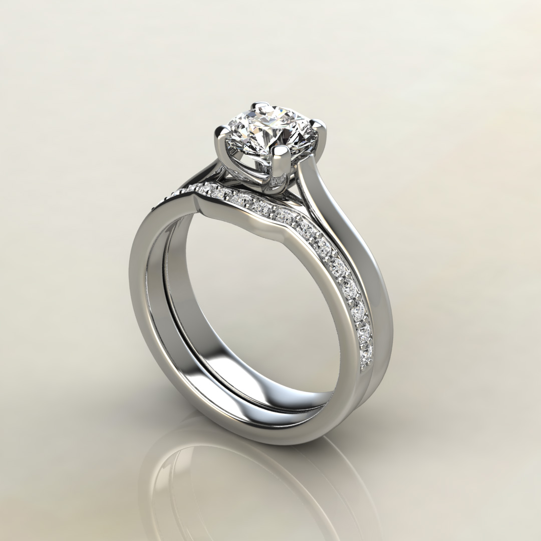 Tall Cathedral Round Cut Lab Created Diamond Solitaire Engagement Ring ...