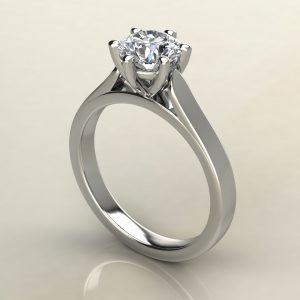 6 Prong Cathedral Round Cut Swarovski Solitaire Engagement Ring