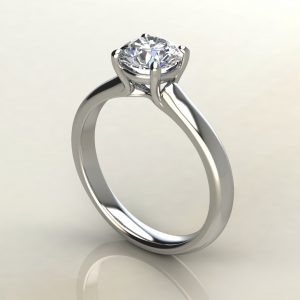 RS008 White Gold Small Cathedral Round Cut Solitaire Engagement Ring