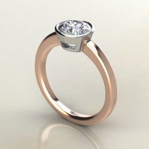 RS020 Rose Gold Basel Round Cut Solitaire Engagement Ring