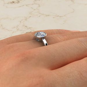 Basel Round Cut Solitaire Moissanite Engagement Ring