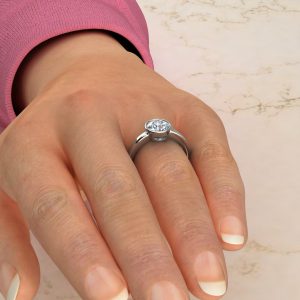 Basel Round Cut Solitaire Lab Created Diamond Engagement Ring