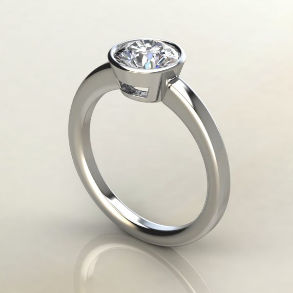RS020 White Gold Basel Round Cut Solitaire Engagement Ring