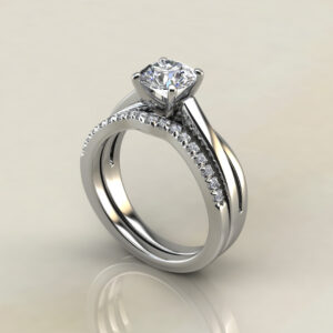 Split Twist Solitaire Round Cut Lab Created Diamond Engagement Ring