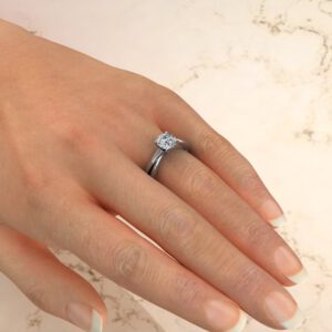 Split Twist Solitaire Round Cut Lab Created Diamond Engagement Ring