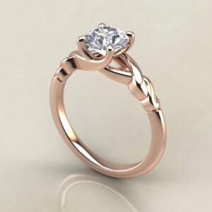 RS029 Rose Gold Ivy Solitaire Round Cut Engagement Ring
