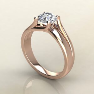 RS033 Rose Gold Split Shank Solitaire Round Cut Engagement Ring