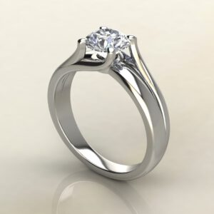 RS033 White Gold Split Shank Solitaire Round Cut Engagement Ring