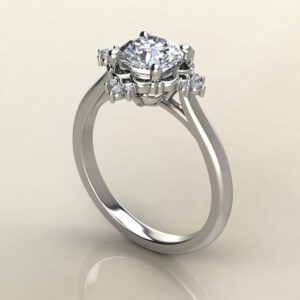 Vintage Halo Moissanite Round Cut Solitaire Engagement Ring