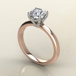 RS037 Rose Gold Hidden Halo Round Cut Solitaire Engagement Ring