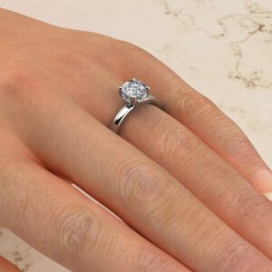 RS037 White Gold Hidden Halo Round Cut Solitaire Engagement Ring (2)