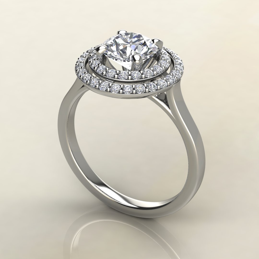 Naomi Moissanite & Diamonds Ring, Double Halo, 4 Carat, 18K White Gold –  Best Brilliance