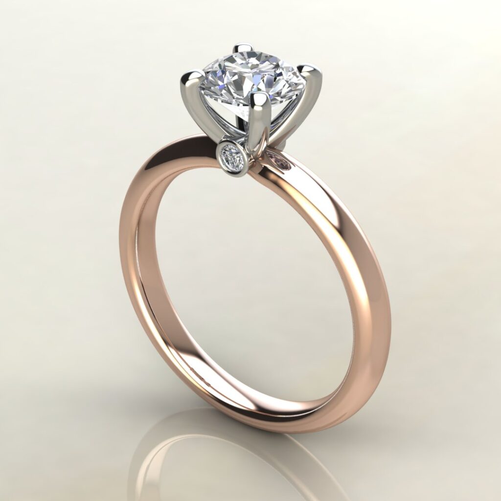 Peekaboo Solitaire Round Cut Lab Created Diamond Engagement Ring ...